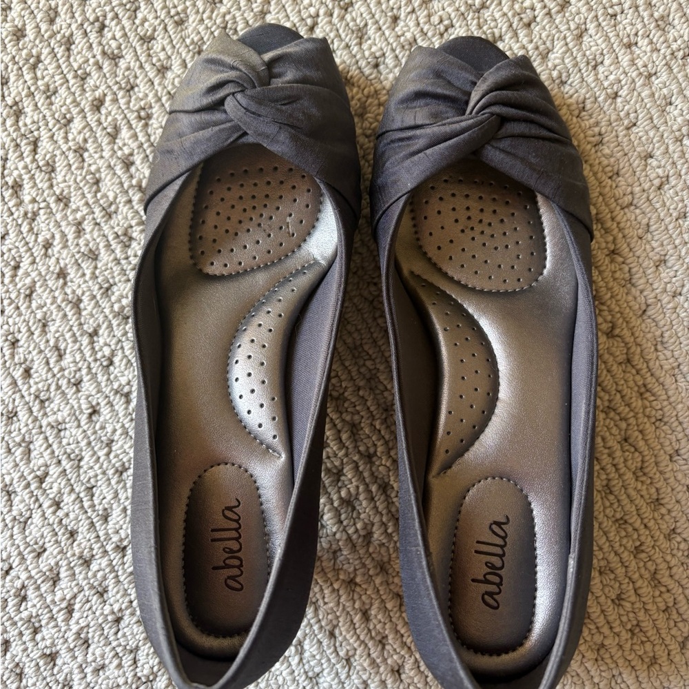 Abella Black Knot-Front Ballet Flats